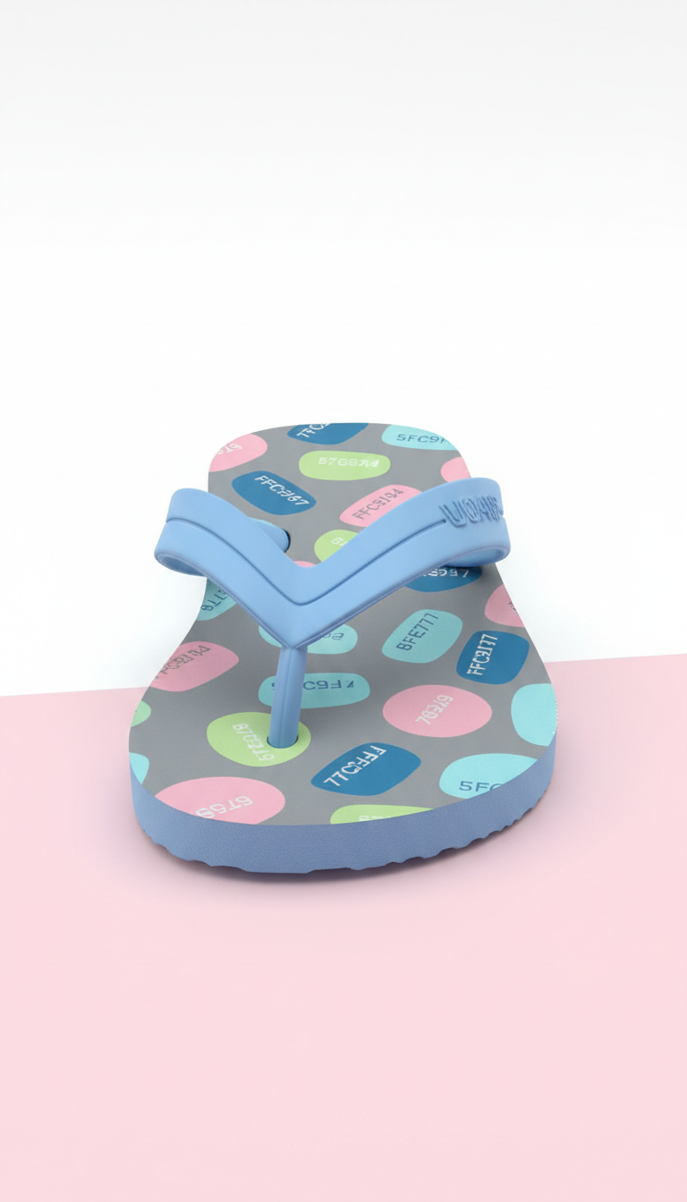 Chinelo tira azul céu com estampa personalizada