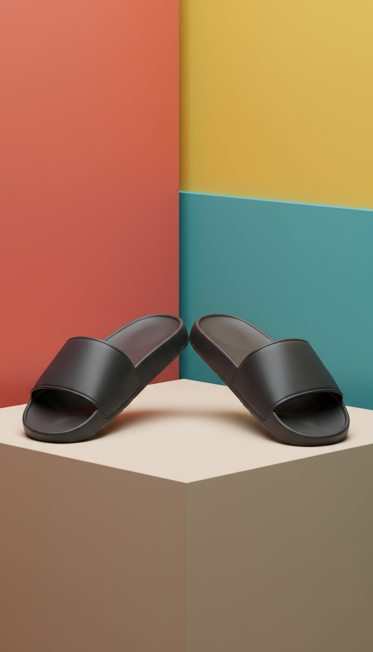 Slide masculino preto grafite antiderrapante