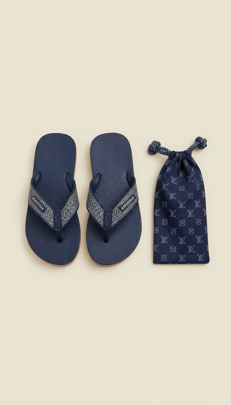 Chinelo marinho com monograma