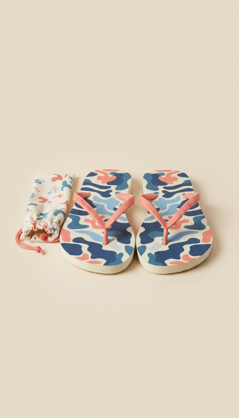 Chinelo coral com tema de evento